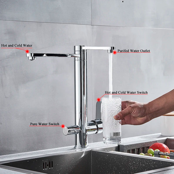 Waterfilter taps kitchen faucets Dual Handle